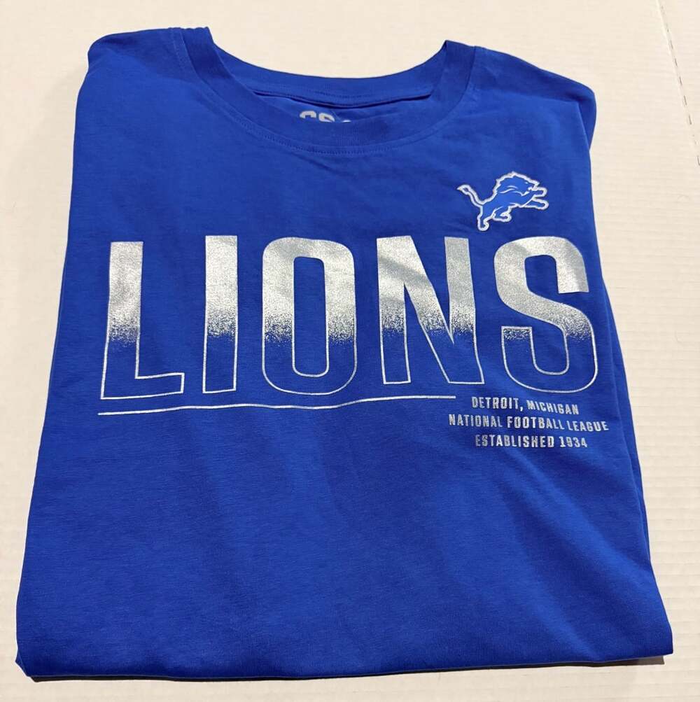 CSA Detroit Lions T-Shirt Size 2XL Blue NFL Team Apparel